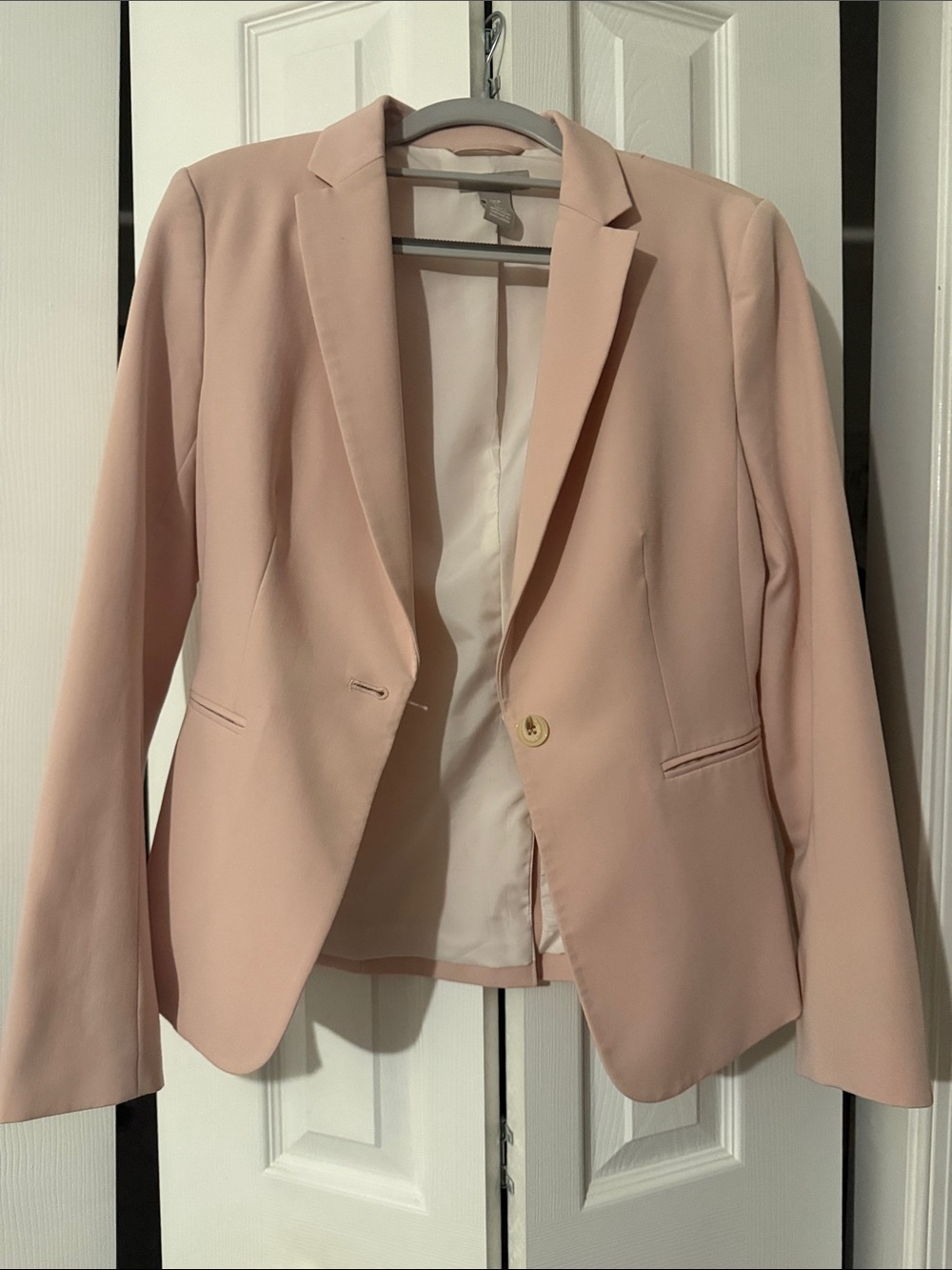 H&M Tailored Blush Pink Single-Button Blazer